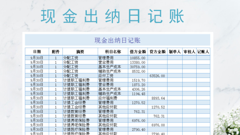 现金出纳日记账（凭证）