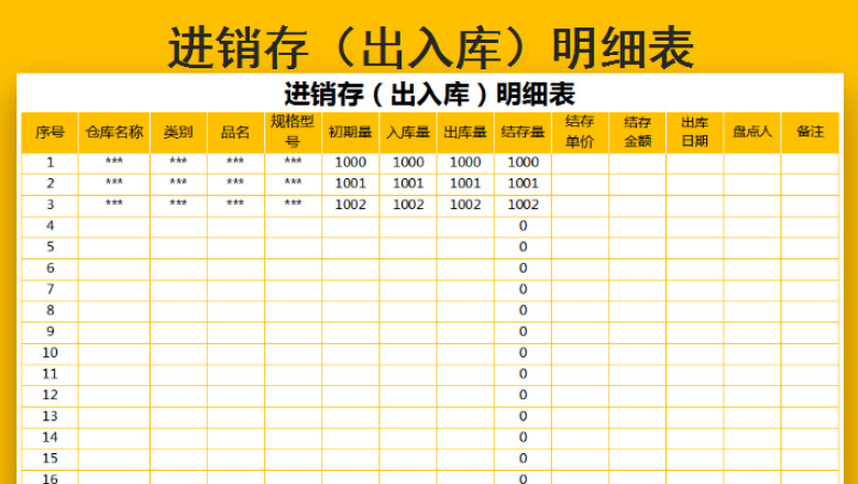 进销存（出入库）明细表