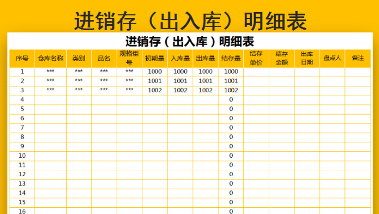 进销存（出入库）明细表