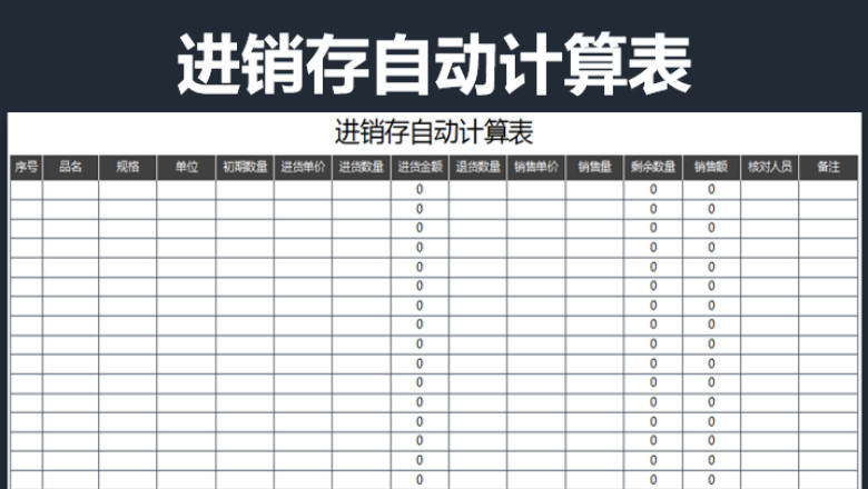 进销存自动计算表