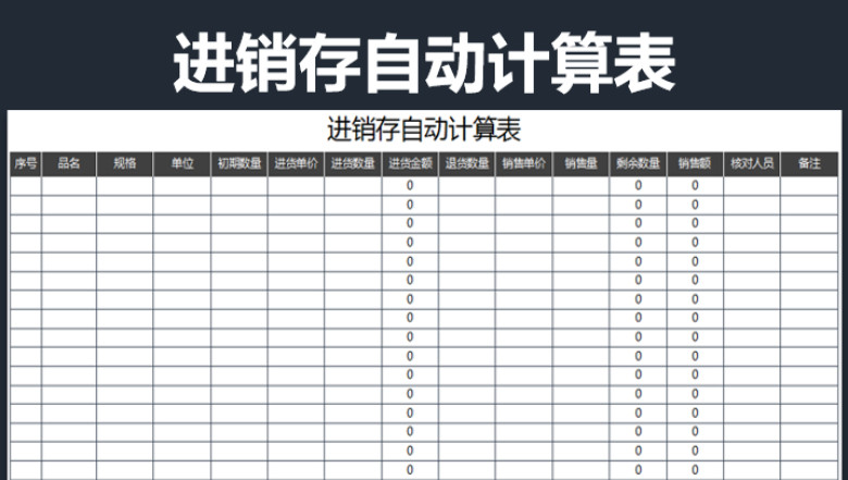 进销存自动计算表