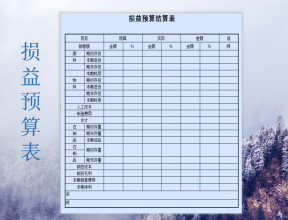 损益预算结算表