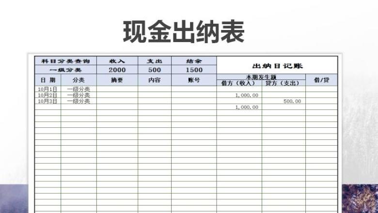 现金出纳表收支表