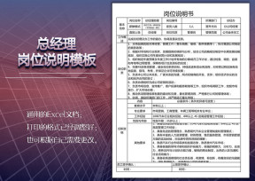 总经理岗位说明模板