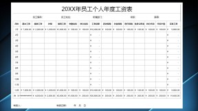 员工个人年度工资核算统计表