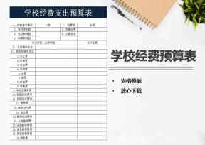 学校经费支出预算表