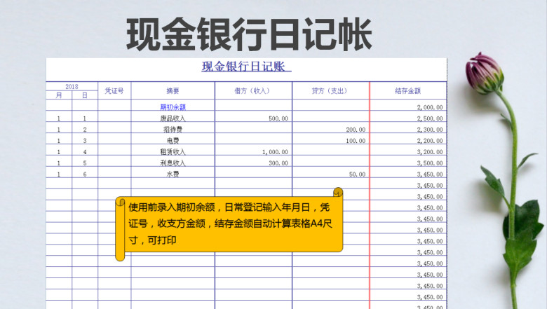 现金银行日记账