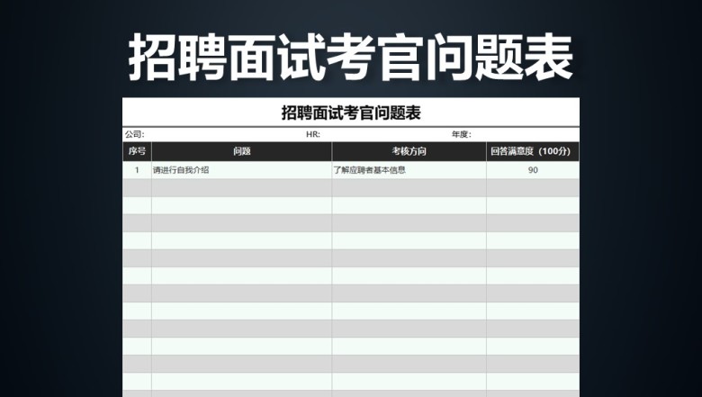 招聘面试考官问题表