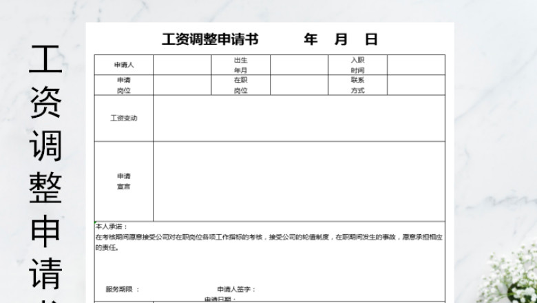 工资调整申请书