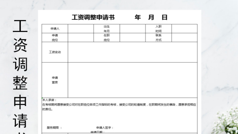 工资调整申请书