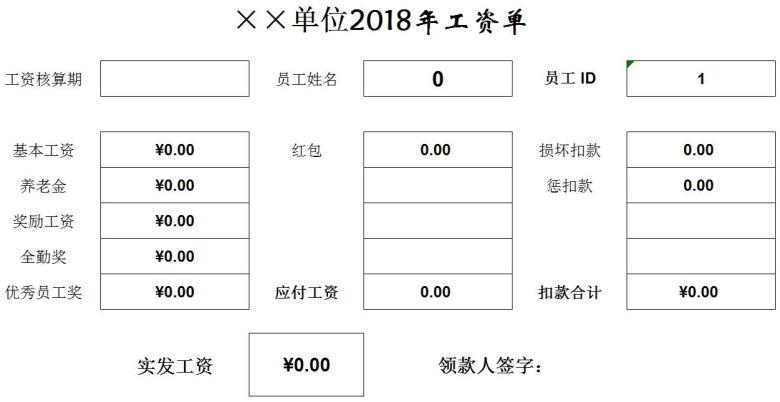 工资核算表