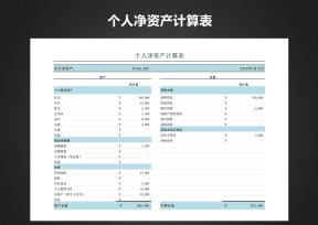 个人净资产计算表