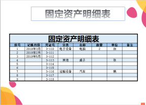 固定资产明细表
