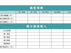 销售预算及现金收入