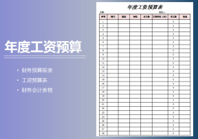 年度工资预算表