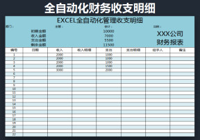 全自动收支表-财务报表