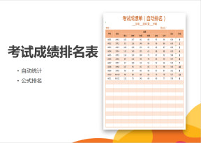 考试成绩单-自动排名