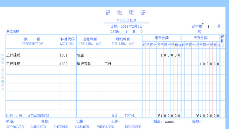 记账凭证打印模板