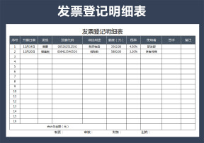 发票登记明细表