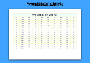 学生成绩单自动排名