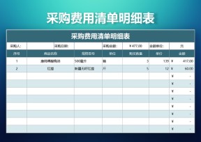 采购费用清单明细表