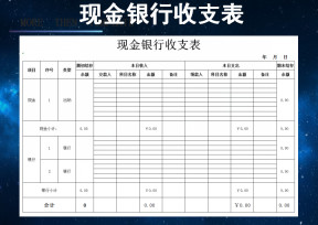 现金银行收支表