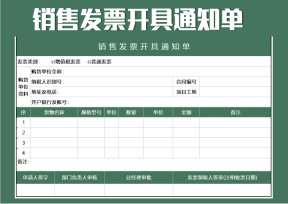 销售发票开具通知及签收回执单