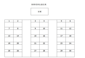 XX学校学生座位表