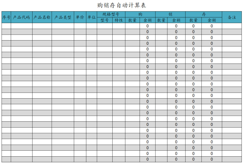 购销存自动计算表