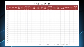 月度工资核算统计表