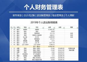2019年个人进出账明细表