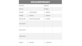 项目支出预算申报说明书
