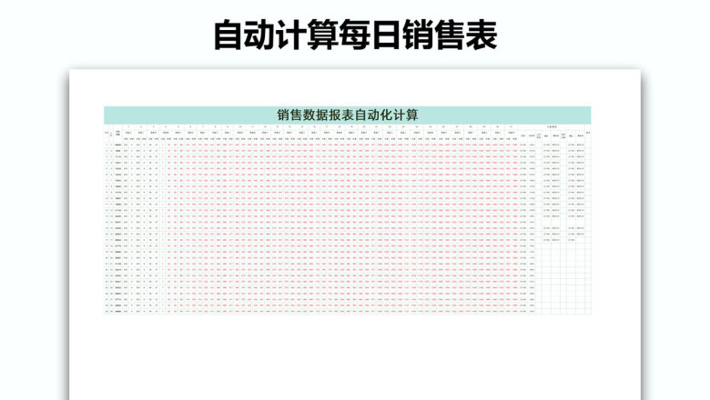 自动计算每日销售表