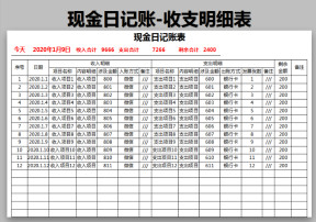 现金日记账-收支表