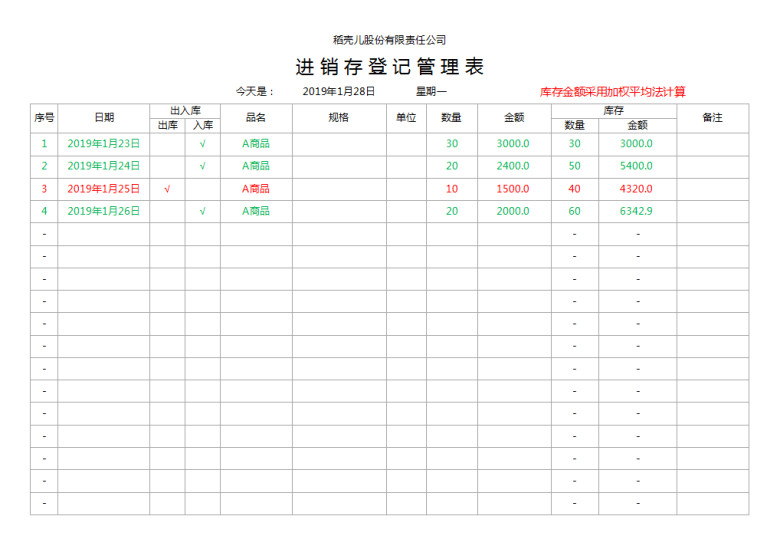 进销存管理表