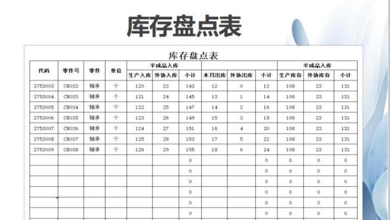 库存盘点表