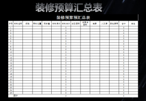 装修预算汇总表
