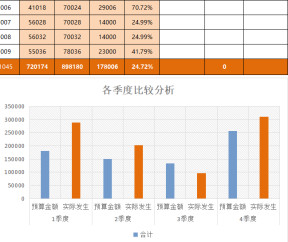 某一部门全年各季度预算执行统计分析表