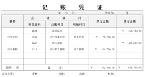 通用记账凭证