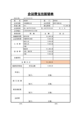 会议费支出报销单自动计算表