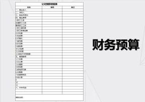 公司财务预算表