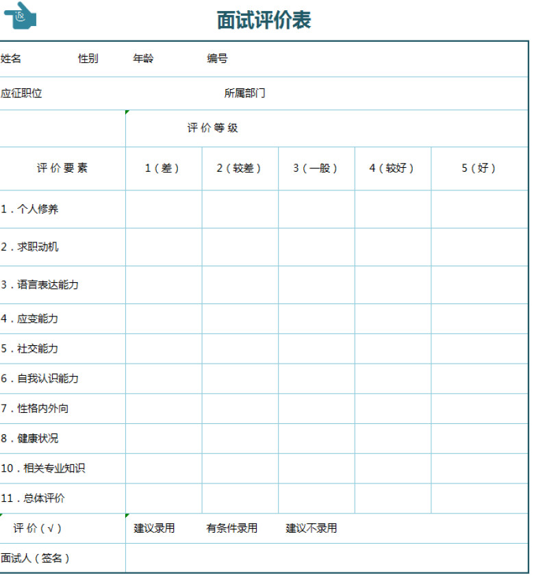 行政人事管理系统-入职登记-考核评价