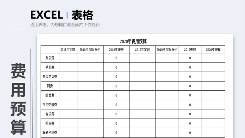 费用预算表
