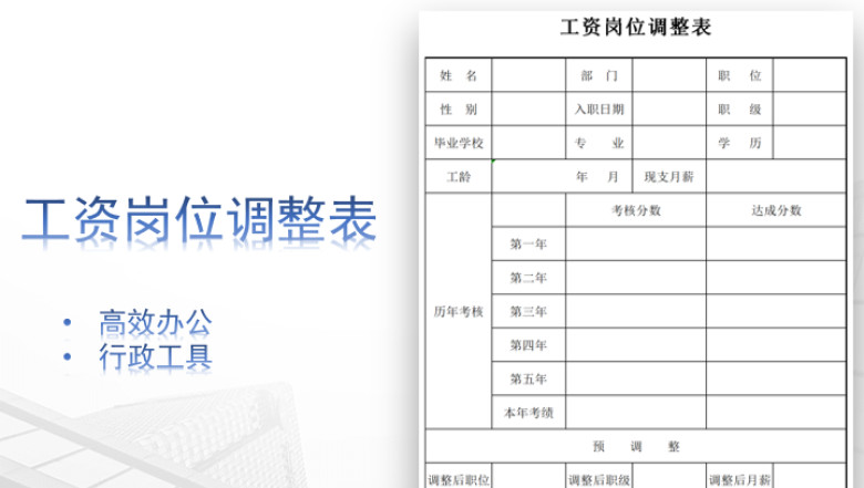 工资岗位调整表