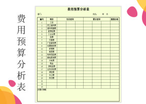 费用预算分析表