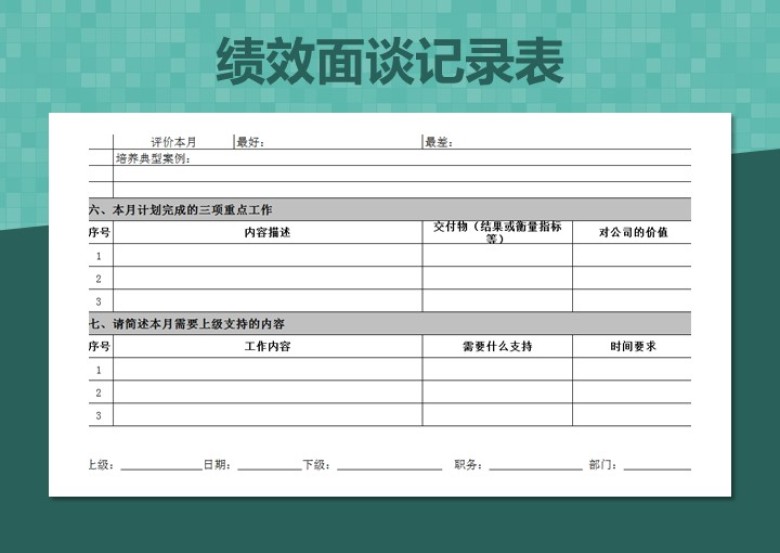 绩效面谈记录表