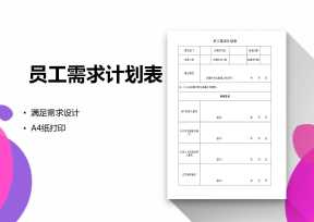 员工需求计划表