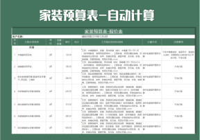 家装预算表-含公式