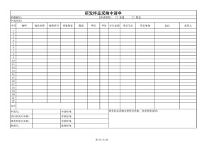 研发样品采购申请单