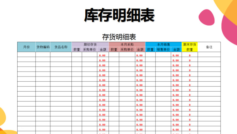 购销存明细表